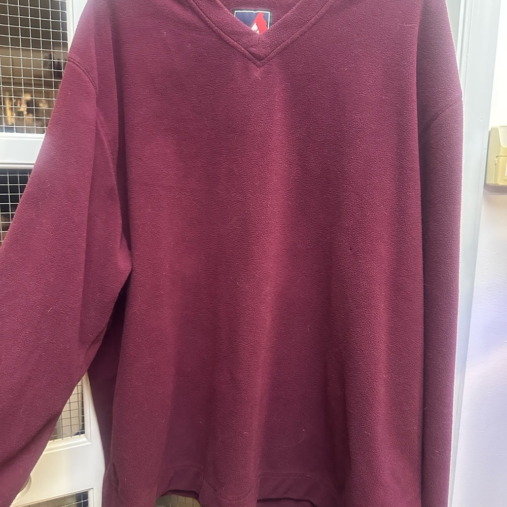 Classic V-Neck Sweater in Rich Burgundy